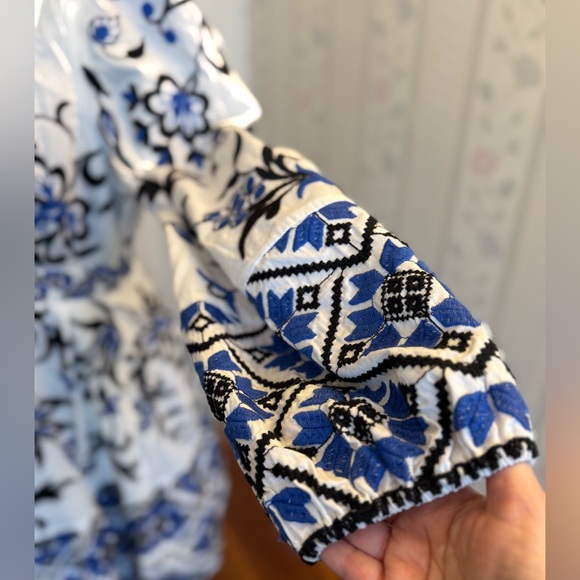 Anthropologie embroidered v-neck dress - Picture 9 of 9